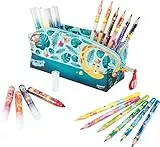 Maped - Federmäppchen, Etui JUNGLE FEVER mit 12 Filzstiften und 12 Bleistiften – Kreativität und Farbe in Ihrem Schulmaterial, effizienter Raum