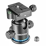 NEEWER 36MM Stativ Kugelkopf 360° Panorama Metall mit Arca Typ Schnellwechselplatte, 1/4' Schraube 3/8' Gewinde Halterung, Max Last 8kg, Stativkopf für Monopod, Slider, DSLR Kamera, Camcorder (Blau)