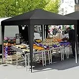 YITAHOME 3X3Meter Outdoor Pop Up-Pavillon mit Seite Faltpavillon, Wasserdichter Faltbarer Gartenpavillon Für Alle Jahreszeiten Camping Pavillon Anti-uv Mit Kostenlosen Höhenverstellbaren Party Märkte