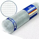 casa pura Volierendraht Drahtgitter feinmaschig 100cm hoch x 10m lang für Hochbeet 4-Eck Drahtgeflecht, Nagergitter, Vogeldraht, Volierengitter, Gitterdraht, Drahtzaun verzinkt Maschen-Weite 13x13mm