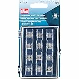 Prym 611979 Spulendose mit 12 CB-Kunststoffspulen, Violett, Transparent