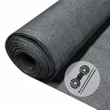 VOUNOT® Zaunblende 1×20m, Sichtschutz Zaun 150 g/m² HDPE Schattiernetz, Windschutz UV-resistent Reißfest, mit Löcher und Kabelbinder, Anthrazit