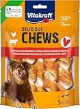 Vitakraft Delicious Chews, Hundekauknochen, Kauspirale aus Rinderhaut umwickelt mit Hühnchenfleisch, zur Beschäftigung, ohne Zusatz von Zucker (1x 100g)