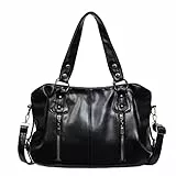 CHAMAIR Handtasche Damen PU Leder Hobo Y2k Schultertasche， Gross Shopper Tasche Vintage City Bag Groß Slouchy Tote Bag Umhängetasche für Reisen
