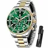 SAPPHERO Uhren Herren Chronograph Analog Quarz 50M Wasserdicht Armbanduhr Herren Mode Lässig Business Herrenuhren mit Kalender Edelstahlarmband Uhr Geschenk für Männer