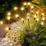 A.bigwhale Glühwürmchen Solar Leuchten Garten Deko, 4 Stück 8 LED Solarleuchten für Außen Gartenlichter, Wasserdicht Solarlampen für Außen Garten Hof Weg Yard Patio Balkon Landschaft Dekoratives