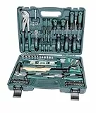 Brüder Mannesmann Werkzeugkoffer, 87-teilig - Werkzeugset mit Werkzeug aus Chrom-Vanadium-Stahl - inkl. Schraubendreher, Zangen, Hammer, Wasserwaage, Stecknüsse & Bits | M29084