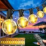 FGRYB Lichterkette Außen Outdoor Strom LED - 30M Lichterketten Aussen Beleuchtung Wetterfest Dimmbar String Lights mit Fernbedienung für Garten Balkon Pavillon Party