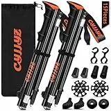 CYJJYZ 2Pcs Wanderstöcke, Nordic Walking Stöcke, Verstellbar 108-135cm, Faltbar Leichte Trekkingstöcke Damen und Herren, Trekking Stöcke mit 5 Paar Zubehör Gummipuffers, für Trekking und Wandern