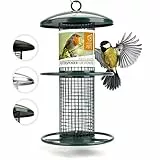 wildtier herz I Vogelfutterspender 26cm - Erdnussfutterspender aus rostfreiem Metall, Vogel Futterstation, Futtersäule, Nüsse Erdnüsse, Wildvögel Futtersilo, Grün