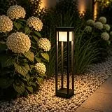 Lumiled LED Wegeleuchte 12W Außen Pollerleuchte 1140Lm 3000K IP54 60cm Schwarz Aluminium Wegbeleuchtung Außenleuchte Außenbeleuchtung Gartenleuchte Wegelampe stehend spritzwasserdicht warmweiß