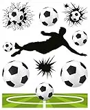 AVERY Zweckform 54991 Fensterbilder Fußball (9 Selbstklebende Fenstersticker, Fensteraufkleber und Deko für Fenster, Fensterfolie) mehrfarbig