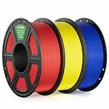 DEEPLEE PLA PRO Filament 1.75mm, Stärkere Zähigkeit 3D Drucker Filament, PLA Filament Maßgenauigkeit ±0.02 mm, Sauber gewickelt, Passend für die meisten FDM 3D Drucker, Rot Gelb Blau, 3KG