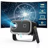 Beamer【360° Rotating & Elektrischer Fokus】 25000L 1080P HD Mini Beamer WiFi6 Bluetooth Projektor Jimveo 2025 Neuer 4K Unterstützt Heimkino 300'' Display mit iOS Android