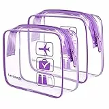 Lermende Kulturtasche Transparent, 2 Stück Flugzeug Kosmetiktasche Durchsichtig, wasserdichte PVC-Reise-Waschtaschen, TSA-Zugelassene Make-up-Taschen, für Familie, Männer un Frauen