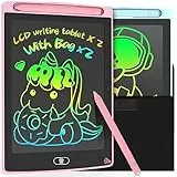 LEYAOYAO LCD-Schreibtablett, 21,6 cm (8,5 Zoll), mit Tasche, buntes Display, Zeichenbrett, Lernspielzeug, Geschenk für Kinder von 3–6 Jahren, Mädchen und Jungen (blau + pink), 2 Stück