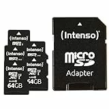 Intenso Premium microSDXC 5er Pack 64GB Class 10 UHS-I Speicherkarte inkl. SD-Adapter, schwarz: Amazon.de: Computer & Zubehör