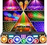 Ehaho All-in-one Rotierende Schneeflocken Discolicht Partylicht mit RGB & UV, Soundaktivierung & DMX – Disco Licht, DJ Licht für Partys, Bars, Clubs als winterliche Festival Dekoration