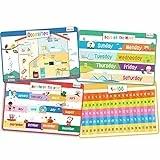 merka Lern-Tischsets für Kinder, rutschfeste Gegensätze, Set Tage, Monate, Zählung 1–100, Silikon-Kunststoff, Lern-Tischset für ESS- und Küchentisch (Gegensätze, Tage, Monate, Zahlen, 17 x 11)