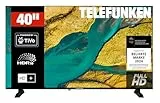 TELEFUNKEN Fernseher 40 Zoll Smart TV Powered by TiVo Full HD, HDR TV mit Triple-Tuner und 6 Monate HD+ inkl., LED Fernseher XF40TP900S (2026)