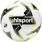 uhlsport Soccer Pro Synergy Fußball für Kinder und Erwachsene- Spiel- und Trainingsball in Synergy G1-Technologie - FIFA BASIC, 5, Weiß/Schwarz/Fluo Gelb