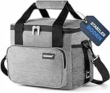 HELDENWERK® Kühltasche klein faltbar – 12h Kühlleistung – Thermotasche auslaufsicher & wasserdicht – Kühlbox, Picknicktasche, Lunchtasche, Isoliertasche mit 5 Fächern & verstärktem Boden