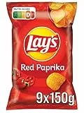 Lay's Red Paprika – Knusprig gewürzte Kartoffelchips für eine gelungene Party, 9 x 150 g (Verpackungsdesign kann abweichen)