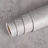 Livelynine 40CMx500CM Tapete Grau Betonoptik Vintage Selbstklebende Tapeten für Schlafzimmer Klebefolie Betonoptik Folie für Möbel Wohnwand Tisch Platte Esstisch Kommode Schrank Badezimmer Badmöbel