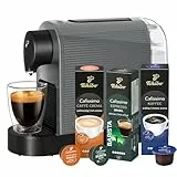 Tchibo Cafissimo „Pure plus“ Kaffeemaschine Kapselmaschine inkl. 30 Kapseln für Caffè Crema, Espresso und Kaffee | 0,8l | 1250 Watt | 11,9 x 33,7 x 24 cm | Grey