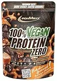 IronMaxx 100% Vegan Protein Zero - Dark Cookie Salted Caramel 500g | Veganes Eiweißpulver ohne Zucker | Low Carb Protein Shake, High Protein, laktosefrei, geeignet für Muskelaufbau & Diät