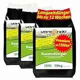 versando 30kg Rasendünger Langzeit bis 1500m²: perfekte Nährstoffversorgung, bis 12 Wochen Langzeitwirkung, ideal für dichten grünen Rasen - Premium Qualität