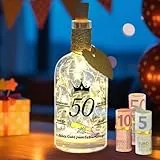 CENOVE 50 Geburtstag Frau Mann Geschenk Geldgeschenke LED Flaschenlicht mit mit Spruch Schön Dass Es Dich Gibt
