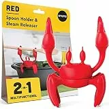 OTOTO Red die Kochlöffelhalter Krabbe - Kochlöffel Silikon Ablage für den Herd - BPA-Frei, Hitzebeständiger Grill & Küchenhelfer - Küchenutensilien Halter & Roter Löffelhalter mit Anti-Rutsch Design