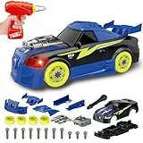 Pup Go Auseinander Nehmen Auto für Kinder 3+ Jahren, 26-teiliges Spielzeug mit Elektrische Bohrmaschine, Einfach Ihr Zusammenzubauen, Geschenke für Jungen Mädchen (4 Ersatzschrauben Enthalten)