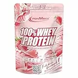 IronMaxx 100% Whey Protein Pulver 500g - Strawberry Ice Cream | Cremiger Eiweißshake mit BCAAs & EAAs | High Protein, Low Carb & zuckerarm | Ideal für Muskelaufbau & Fitness