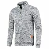 Half Zip Pullover Herren Ohne Kapuze Männer für Solid Arbeitspullover Oversize Winter Sport Arbeitspullover Sweater Men (DE/NL/SE/PL, Alphanumerisch, XL, Regular, Regular, Hellgrau)