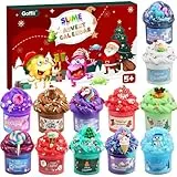 Goffii Schleim Adventskalender 2025 für Kinder, 24 Tage Countdown Kalender, Butterschleim und Kristallschleim mit Zubehör, Weihnachten Überraschungen Geschenk für Kinder, Teenager, Jungen und Mädchen