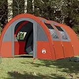ZEYUAN Campingzelt 4 Personen Grau & Orange 483x340x193 cm 185T TAFT, Caming Zelt, Camping Markise Zelt, Camping Tents, Camping-Zelt - 94402