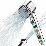 MEKO Duschkopf mit Filter in 15 Schichten, Hochdruck Handbrause mit 1,5 M Schlauch, 3+1 Strahlarten, Shower Head für Entfernen vom Rest-Chlor, Bakterien und Schwermetall, Glänzendes Silber