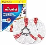 Vileda Turbo 2in1 EasyWring&Clean Ersatzköpfe | Mikrofaser Moppkopf für hygienische Bodenreinigung | Entfernt 99% Bakterien - Saugstark & kompatibel | 2 Stück