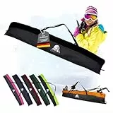 Rawstyle Skitasche Skisack für Ski Erwachsene Skistöcke 160cm oder 180cm oder 190cm wasserdicht Skibag Skicover Wintersport Skiaufbewahrung Modell 2 (schwarz-schwarz (180cm))