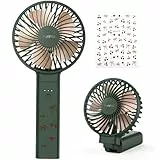 Funme Handventilator, 2022 Neuer Tragbarer Tischventilator Mini Faltbarer Lüfter Exquisit 20 Stunde 5000 Batterie Aufladbarer für Mädchen Reisen und Zuhause Grün