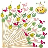 100 Stück Holzspieße,Holz Cocktailspieße,Fingerfood Spieße mit Niedlicher Deko,12cm Zahnstocher Holz,Cocktail Deko,Partyspieße,Obstspieße,Cocktail Sticks Für Grillgut,Desserts,Obst,Cocktails