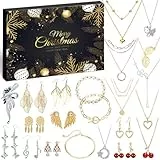 iZoeL Adventskalender Schmuck Frauen Teenager Mädchen 2024 Weihnachtskalender 24 tolle Mode Schmuckkalender Weihnachten Kalender Halskette Armband Ohrringe Brosche