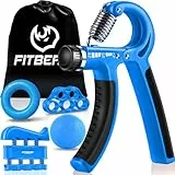 FitBeast Handtrainer Fingertrainer, Griffkraft Trainer Trainingsset - 5er-Pack, Verstellbarer Grip Trainer, Finger Trainingsgerät, Handgelenk Trainer, Trainingsring & Stressabbau-Griffkugel