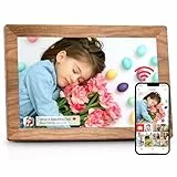 Frameo WLAN Digitaler Bilderrahmen 10,1 Zoll, HD 1280 * 800 IPS Touchscreen Elektronischer FotoRahmen mit 32GB Speicher, Auto Drehung, Einfache Weitergabe von Fotos Videos über Frameo App