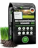 Bio Rasendünger Sommer TESTSIEGER Made in Germany – 2,5kg für 100qm - Organischer Rasendünger Bio für gesunden Boden & sattgrünen Rasen - Dünger Rasen, Sommerdünger Rasen von Natureflow Garden