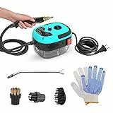Irishom Dampfreiniger Handgerät,Hochdruck Dampfreiniger 3 BAR, 2500W,1000ml Wassertank,100 Grad,6 Geschwindigkeiten einstellbar,Mit 3 Arten von Bürstenköpfen,Küchenutensilien, Fliesen(blau)