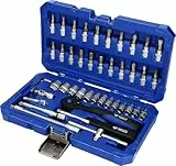 BRILLIANT TOOLS BT020046 1 4 Zoll Steckschlüssel-Satz, 46-tlg Powered by KS TOOLS Blauer Transportkoffer 46-tlg.