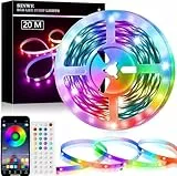SINWE LED-Lichtstreifen, 20 m, Musik-Synchronisation, LED-Lichter mit 44 Tasten, Fernbedienung und App-Steuerung, farbwechselnde RGB-Lichter für Schlafzimmer, Zuhause, Küche, Party